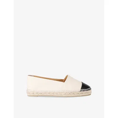 CASTAÃ±ER WOMENS WHITE/BLK KATTY WOVEN ESPADRILLES EUR 39 / 6 UK