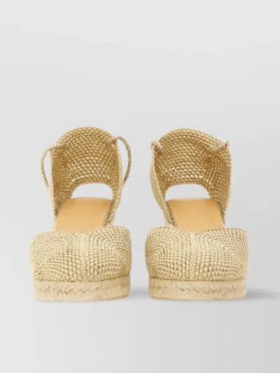 Castaã±er Woven Texture Ankle Wrap Espadrille