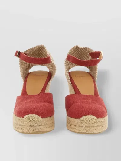 Castaã±er Woven Texture Peep Toe Espadrilles