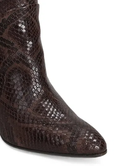 Castagna Nimes Snake-effect Knee-high Boots In Brown