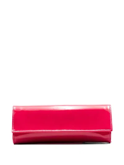 Castagna Patent-finish Clutch Bag In Pink