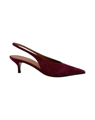 Castagna Pointed Toe Slingback Pumps In Animal Print