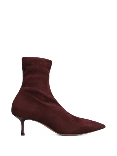 Castagna Selene Pointed-toe Ankle Boots In Burgundy