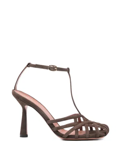 Castagna Woven Strap Sandals In Brown