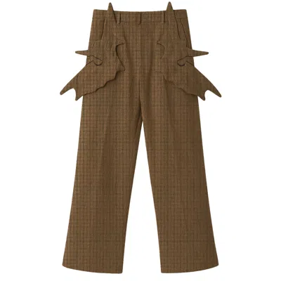 Castaneda Men's Brown  Country Tailored Trousers Bootcut Leg