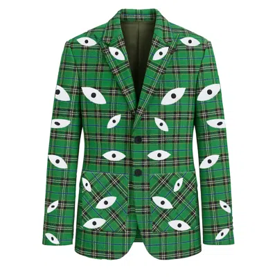 Castaneda Men's  Alien Green Tailored Jacket Boxy Fit