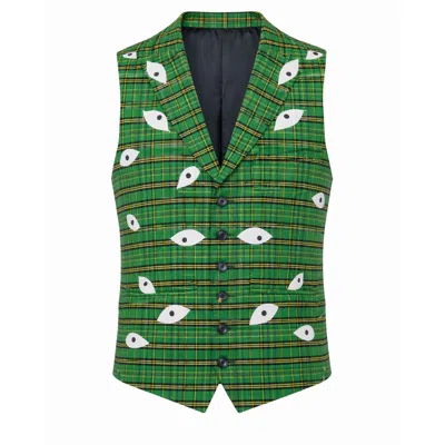 Castaneda Men's  Alien Green Tailored Vest