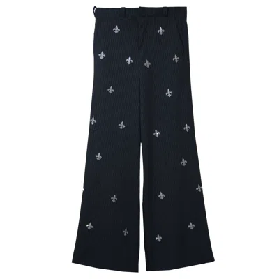 Castaneda Men's  Black Tailored Trousers Bootcut Leg