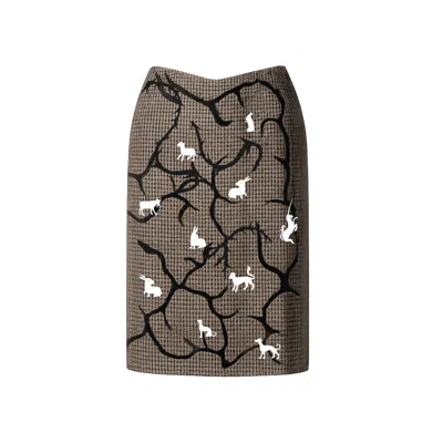 Castaneda Women's Brown  Country Tailored Jacket Crop Waist In Animal Print