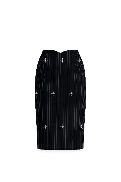 Castaneda Women's  Black Tailored Straight Skirt