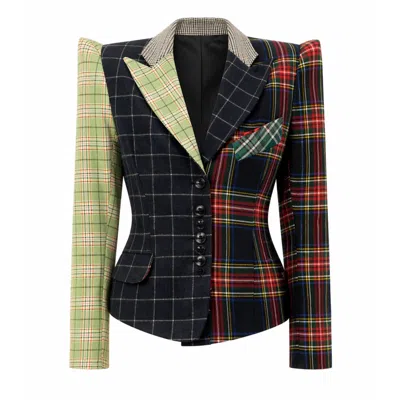 Castaneda Women's  Rainbow Tailored Jacket Cinched Fit In Multi