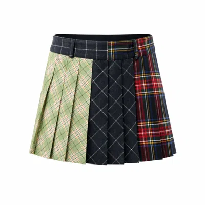 Castaneda Women's  Rainbow Tailored Mini Pleated Skirt In Multi