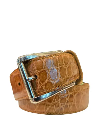 Castangia Leather Buckle Belt In Brown