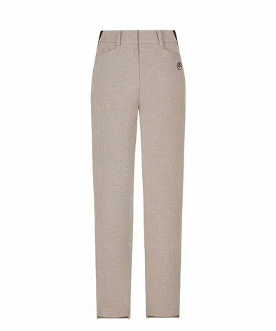 Castelbajac Women's Two-tone Casual Slim-fit Pants In Beige In Brown