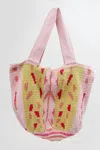 Castellano Maleiwa Handmade Tote Bag In Pink/red In Multi