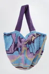 Castellano Maleiwa Handmade Tote Bag In Purple/blue In Multi