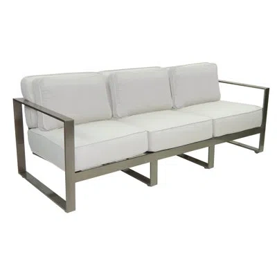 Castelle Park Place Cushioned Sofa W/three Pillows In White
