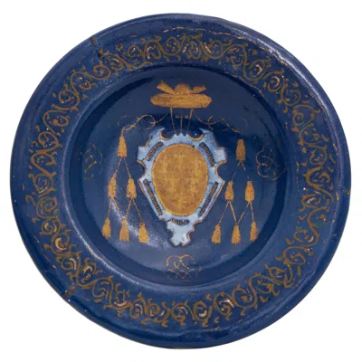 Pre-owned Castelli 16th Century  Italian Maiolica Farnese Alla Turchina Dish In Purple