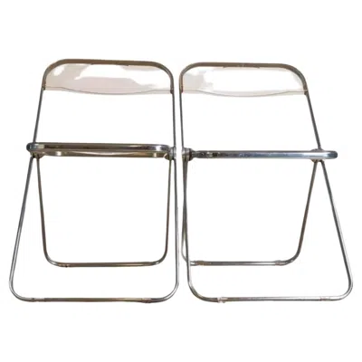 Pre-owned Castelli 2er Set Midcentury Klappstuhl Plia  Giancarlo Piretti Stuhl In Gray