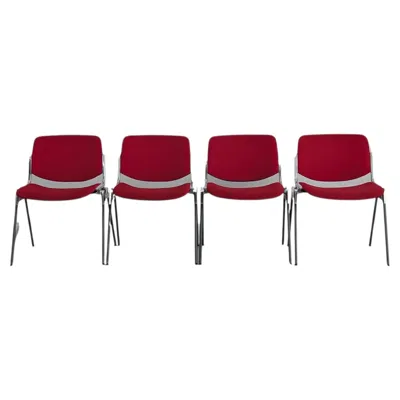 Pre-owned Castelli 4er Set  Stuhl Giancarlo Piretti Stapelstuhl Vintage In Red