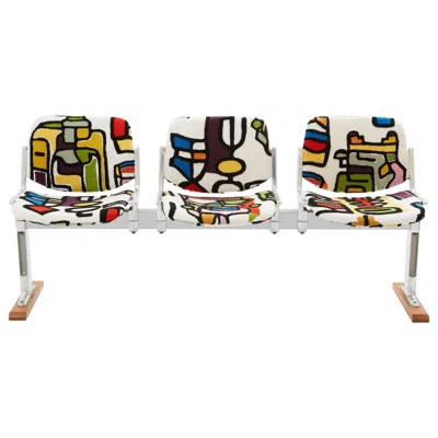 Pre-owned Castelli Giancarlo Piretti For  Bench Pierre Frey Fabric 1970 In Brown