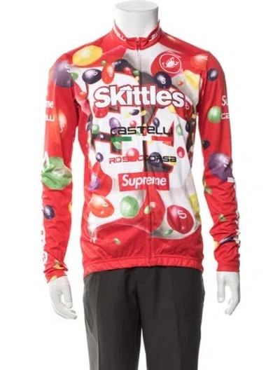 Pre-owned Castelli Graphic Print Performance Jacket W/ Tags In Red