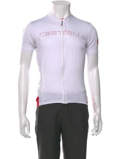 Pre-owned Castelli Graphic Print Short Sleeve Shirt In White