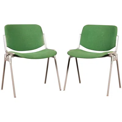 Pre-owned Castelli Green Stackable Chairs By Giancarlo Piretti For