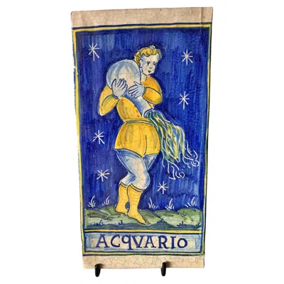 Pre-owned Castelli Italian Majolica "" 20th Century " Aquarius " In Purple
