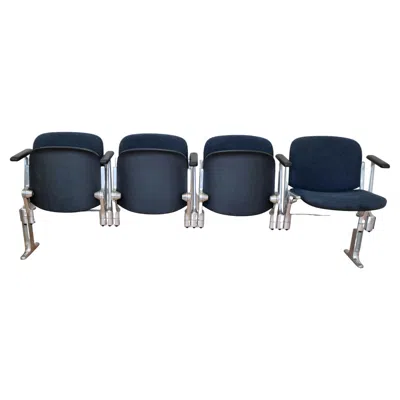 Pre-owned Castelli Midcentury Four-seat Bench , Axis 3000, Giancarlo Piretti, Italy, 1970s In Black