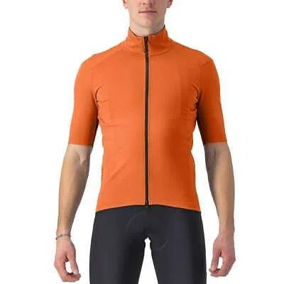 Pre-owned Castelli Perfetto Ros 2 Wind Short-sleeve Jersey - Men's Red Orange, M