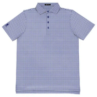 Castle Golf Castle Print Performance Polo Shirt In Blue