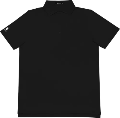 Castle Golf Performance Brushed Polo Shirt In Black