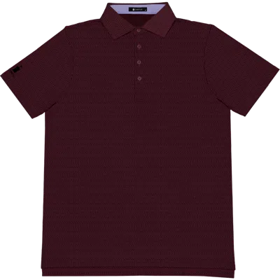 Castle Golf Print Performance Polo Shirt In Burgundy