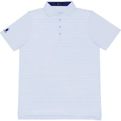 Castle Golf Stripe Yarn-dye Performance Polo Shirt In Blue