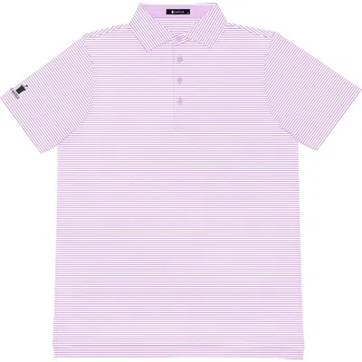 Castle Golf Stripe Yarn-dye Performance Polo Shirt In Purple