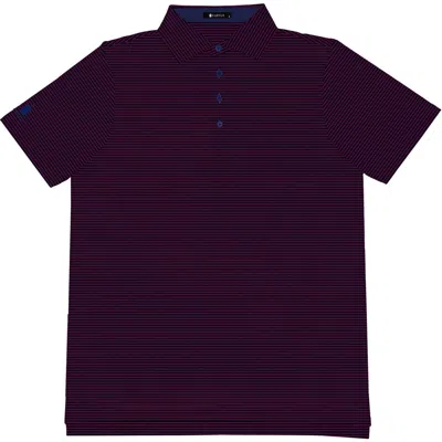 Castle Golf Stripe Yarn-dye Performance Polo Shirt In Purple