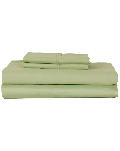 Castle Hill London 310tc Solid Sateen 4pc Sheet Se In Green