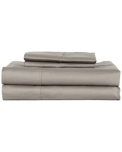 Castle Hill London 410 Thread Count Solid Sateen 4pc Sheet Set In Gray
