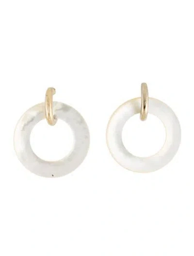 Pre-owned Castlecliff Mother Of Pearl Clip-on Drop Earrings In Multi