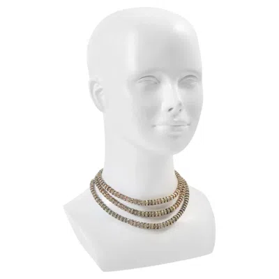 Pre-owned Castlecliff Vintage  Gold Tone Crystal Rondelle Choker Necklace, 1960s In Multi