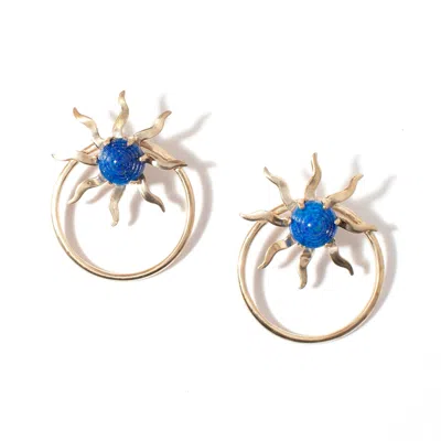 Castlecliff Women's Gold / Blue Astral Earring In Multi