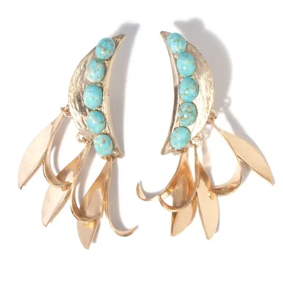 Castlecliff Women's Gold / Blue Bennu Earring In Sky