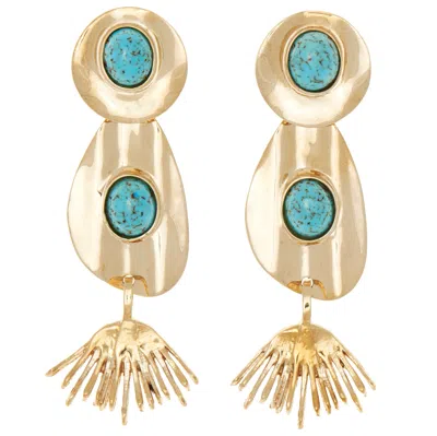 Castlecliff Women's Gold / Blue Mesa Earring In Sky