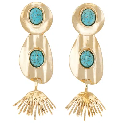 Castlecliff Women's Gold / Blue Mesa Earring In Sky In Multi
