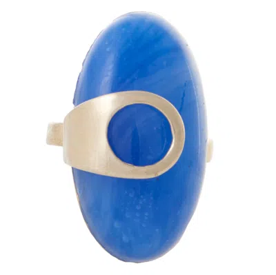 Castlecliff Women's Gold / Blue Shadow Ring In Cornflower Blue In Multi