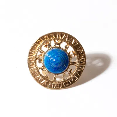 Castlecliff Women's Gold / Blue Stellar Ring In Multi