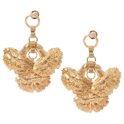 Castlecliff Women's Gold Carnation Earring