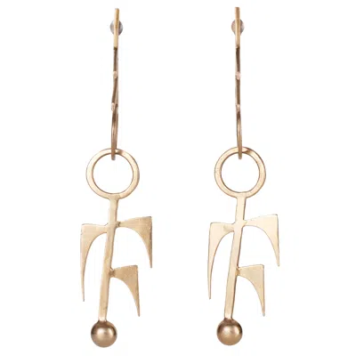 Castlecliff Women's Gold Glyph Earring