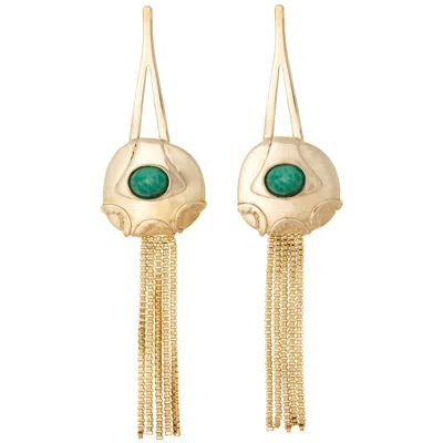 Castlecliff Women's Gold / Green Storm Earring